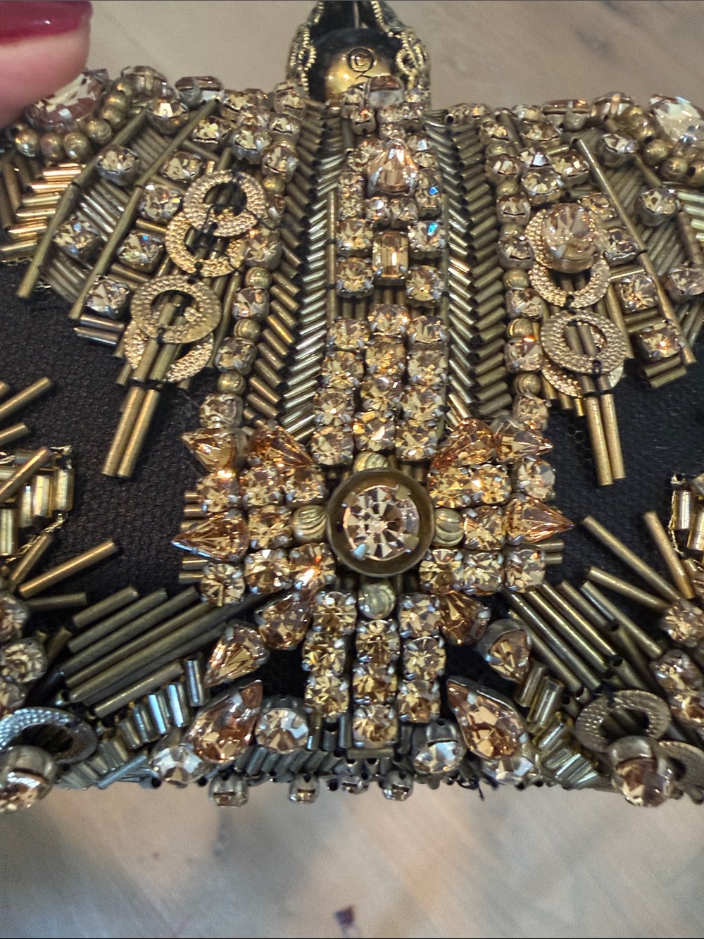 Alexander McQueen embellished Evening Clutch with Gold Skull Accent - Picture 10 of 11